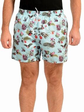 Hugo Boss Men's "Piranha" Floral Print Swim Board Shorts INT Size Large